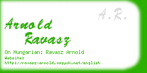 arnold ravasz business card